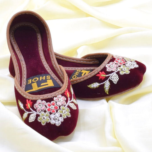 Maroon Khussa for Girls k0377