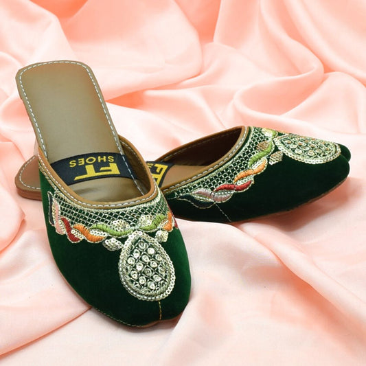 Green Khussa For  Women KH0651