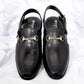 Black Men Leather Peshawari Chappal M0141