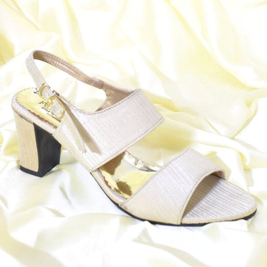 Women Cream Heel Shoes SH0043