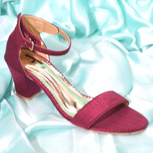 Women Maroon Heel Shoes SH0044