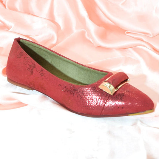 Women Red Flat Shoes SH0252