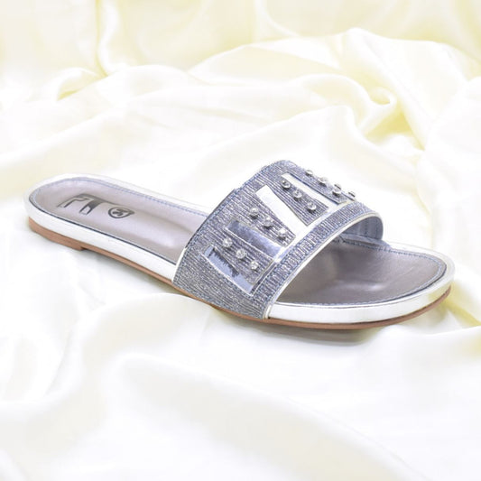 Women Grey Flat Slippers SH0345