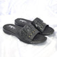 Women Black Leather Wedge Shoes SH0350