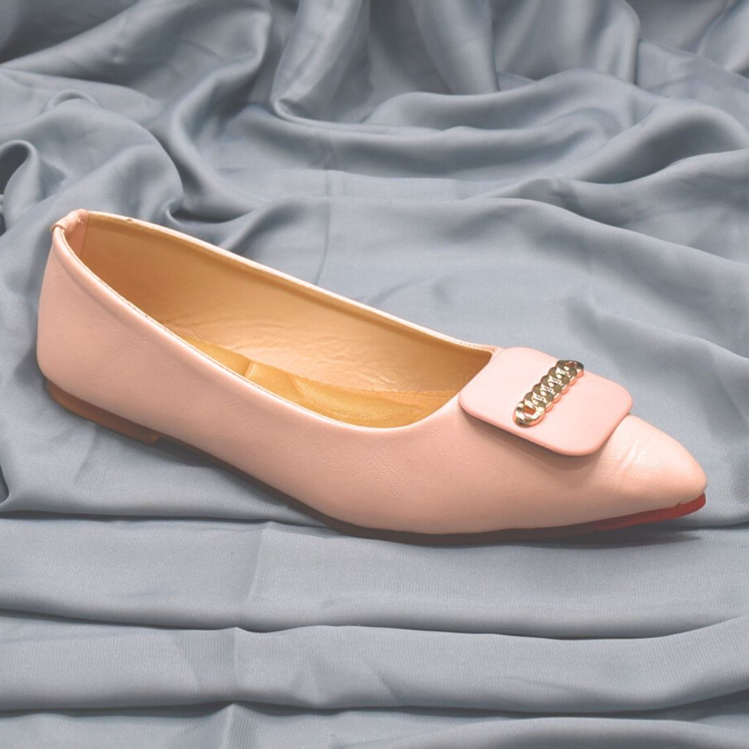 Women Pink Flat Court Shoes SH0352