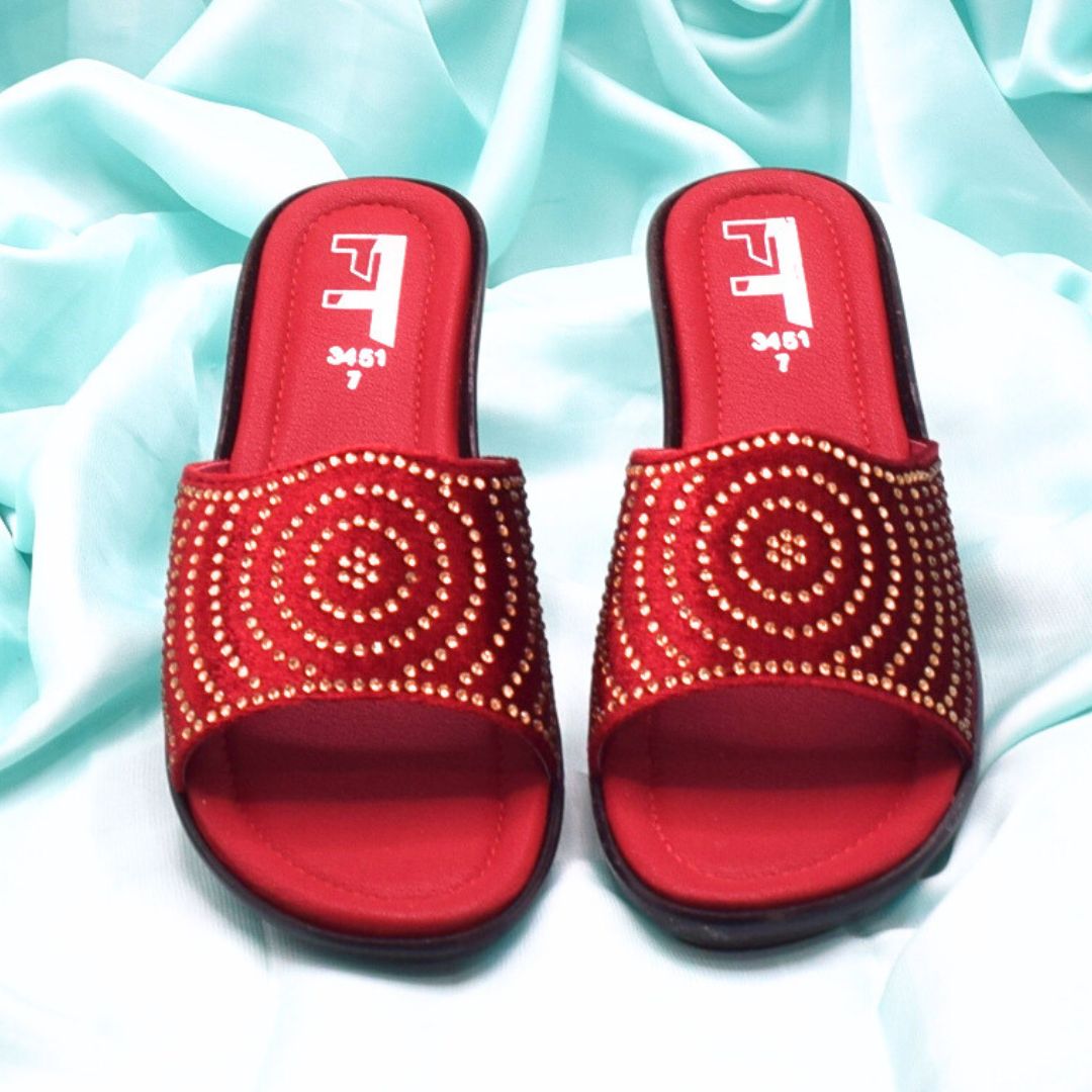 Women Maroon Low Wedge Shoes SH0360