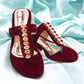 Women Maroon Low Heel Shoes SH0383