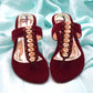 Women Maroon Low Heel Shoes SH0383