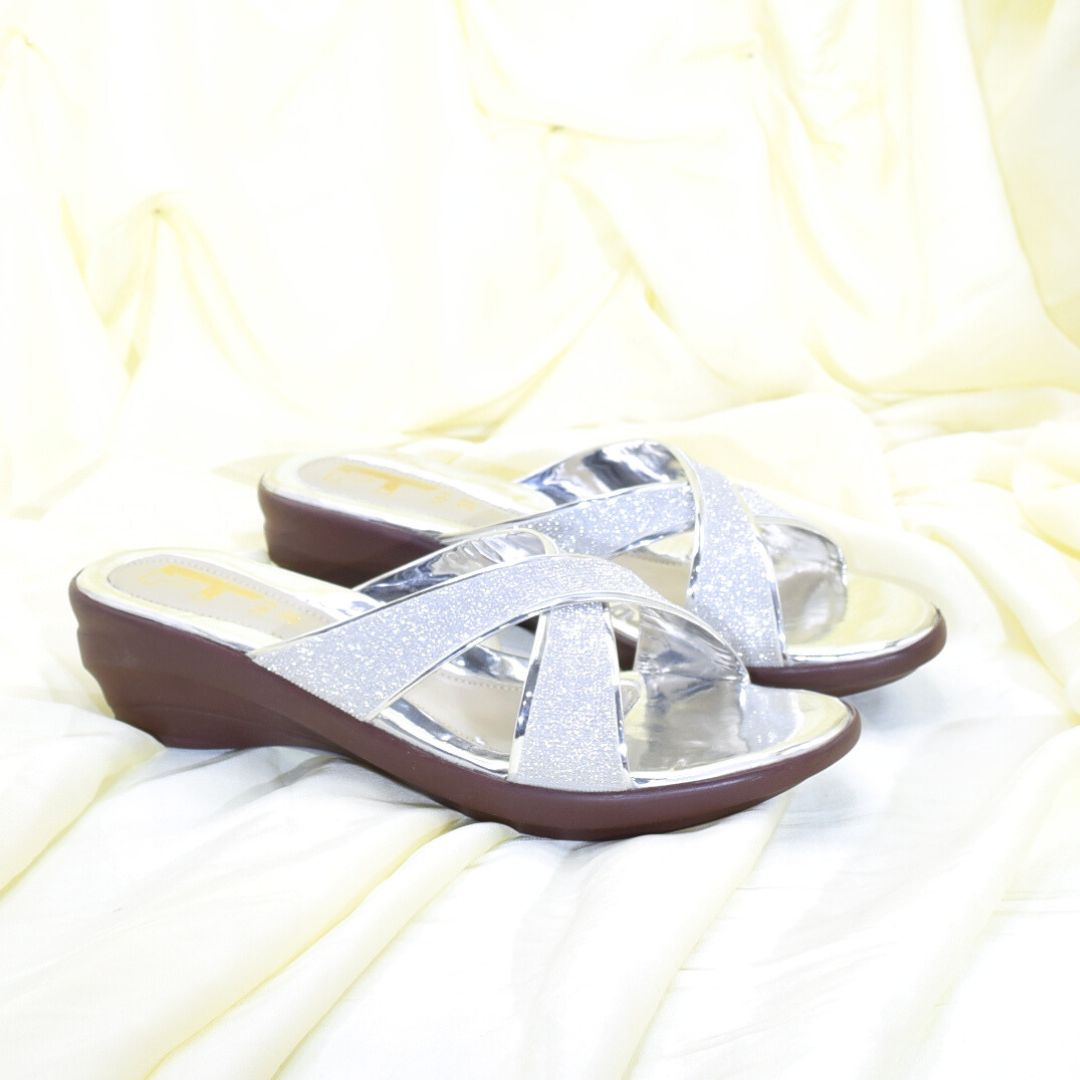 Women Silver Low Wedge Shoes SH0385