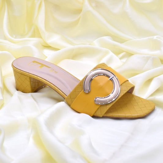 Women Yellow Heel Shoes SH0408