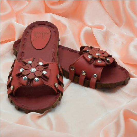 Women Red Flat Slippers SH0429