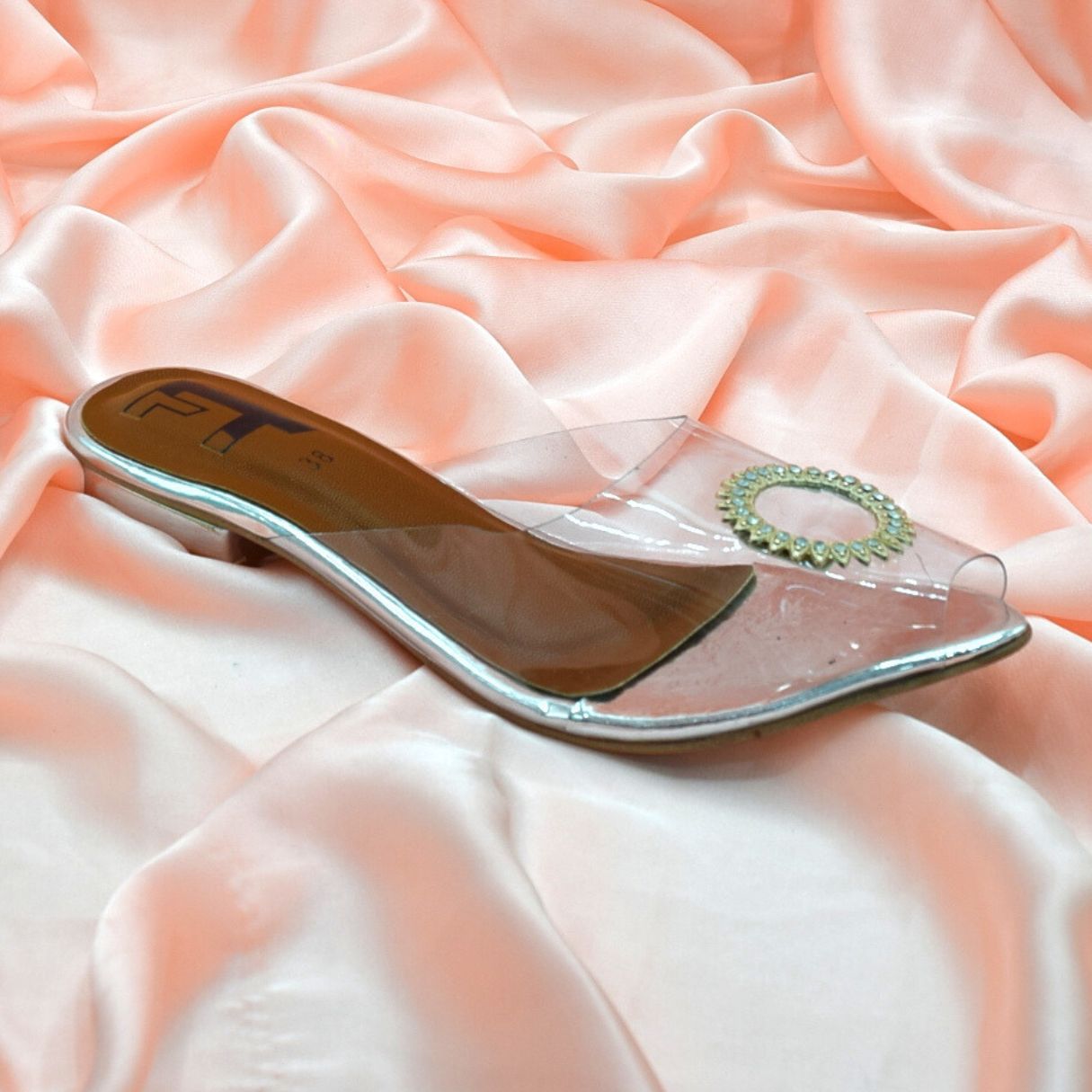 Women Silver Low Heel Shoes SH0435
