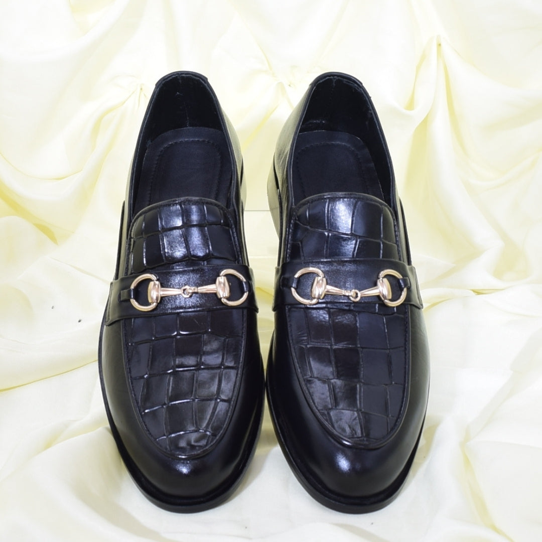 Black Men Leather Shoes M0245