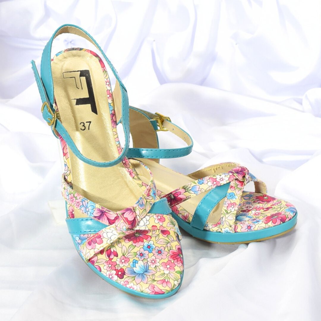 Women Cyan Low Wedge Shoes SH0089