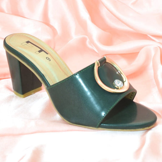 Women Green Heel Shoes SH0226