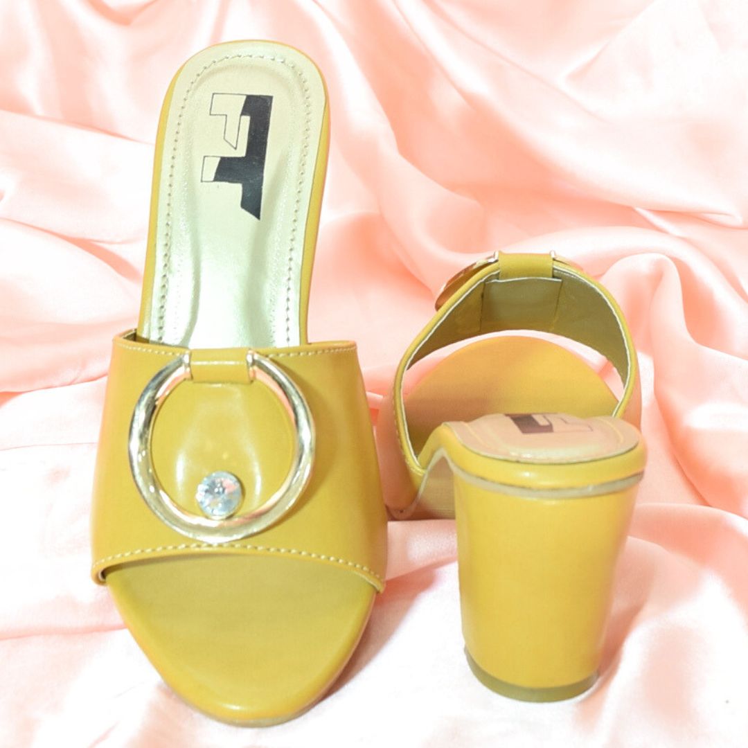 Women Yellow Heel Shoes SH0226