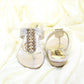 Women Golden Low Heel Shoes SH0383